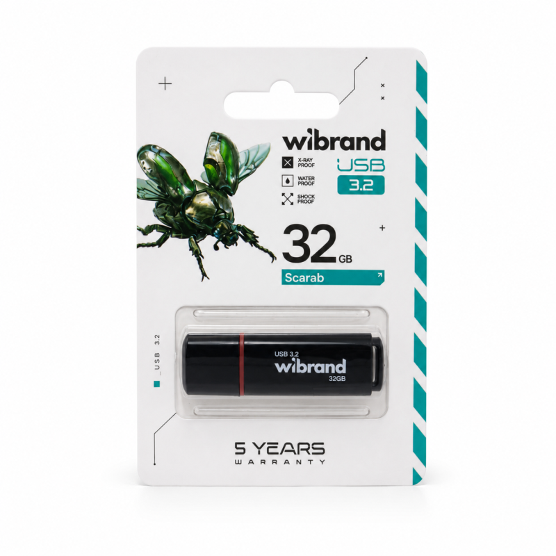 Флеш-накопичувач Wibrand USB 3.2 Gen1 Scarab 32GB Black