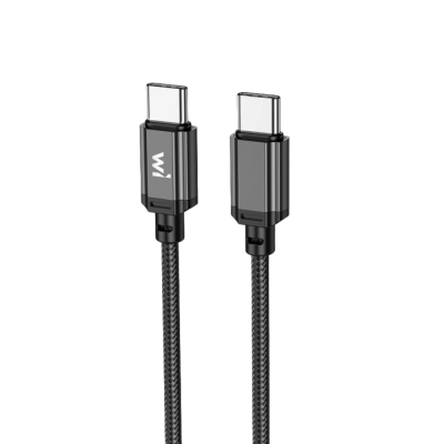 Кабель Wibrand Cobra 60W nylon charging data cable for Type-C to Type-C 1m Black