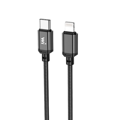 Кабель Wibrand Cobra PD nylon charging data cable for IP 1m Black
