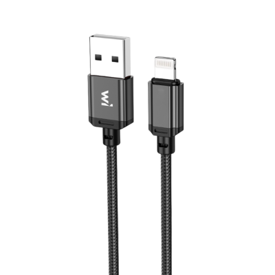Кабель Wibrand Cobra nylon charging data cable for iP 1m Black