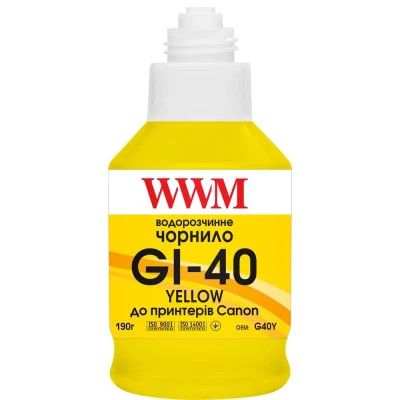 Чорнило WWM Canon GI-40 для G5040/G6040 190г Yellow (KeyLock) (G40Y)
