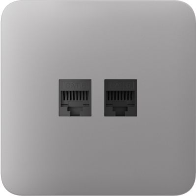 Передня панель для вбудованої інтернет-розетки Ajax SoloCover (LAN) Fog (126192.317.FG)
