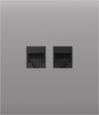 Передня панель для вбудованої інтернет-розетки Ajax CenterCover (LAN) Fog (126200.318.FG)