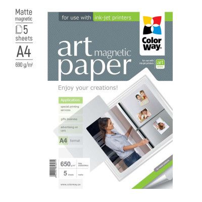 Фотопапір ColorWay A4 ART 650г matte, 5c (PMA650005MA4)