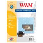 Плівка для друку WWM A4, 180мкм, 10л, for inkjet, waterproof translucent self-adh (F180PET10)